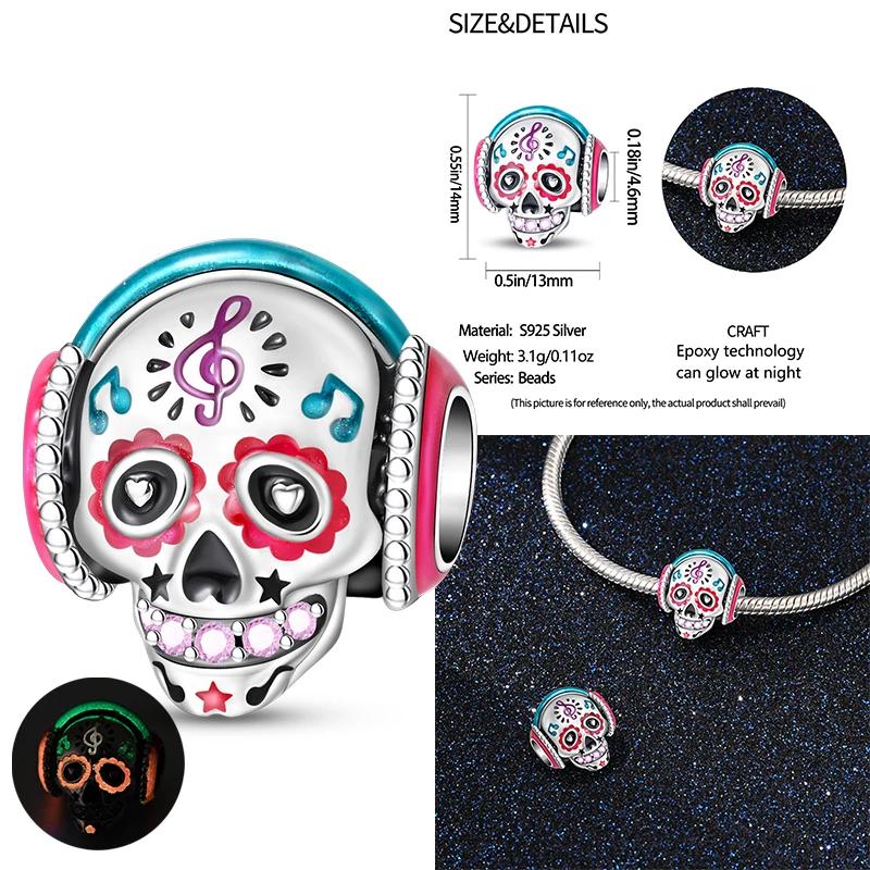 New Coppering Halloween Witch Skeleton Bat Charm Chain Beaded Fit Original Bracelet Diy Ladies Jewelry