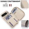For Google Pixel 9 Pro XL Case RFID Blocking Zipper Wallet Leather + TPU Phone Cover with Shoulder Strap