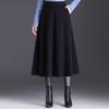 Autumn/Winter High-Waist A-Line Wool Skirt for Middle-Aged Women - Slimming Wide-Hem Pleated Skirt