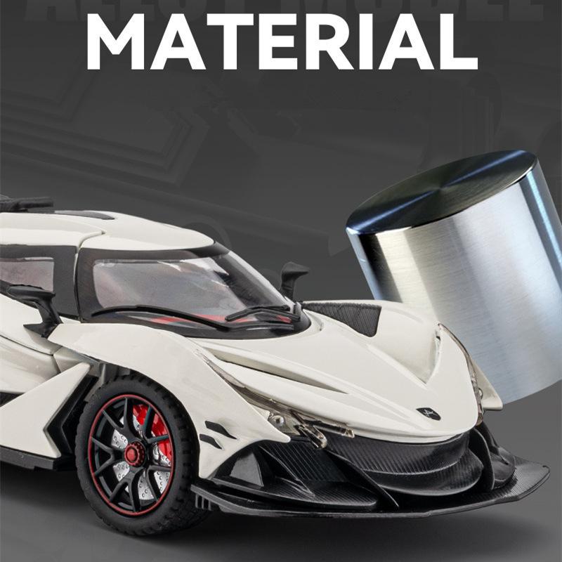 

Car Model 1:24 Apollo IE Intensa Emozione Alloy Sports Diecast Metal Racing Super Simulation Sound Light Kids Toy Gift