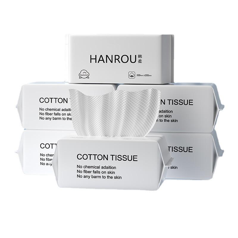 Engångs bomullshandduk för ansiktstvätt: Förtjockad, Mjuk, Dubbelanvändning för Våt- och Torrrengöring