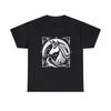 Unisex Erwachsenen T-Shirt Designer Schwarz Weiß Vintage Art Déco Einhorn Süß Stilvoll