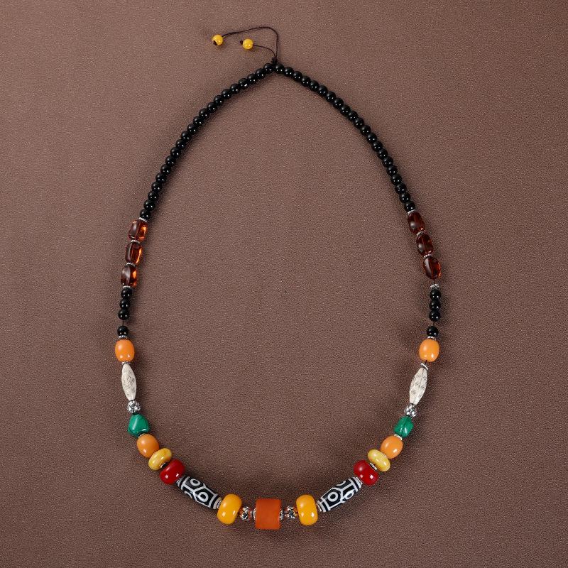 Тибетский этнический бисер Дзи с бирюзой, кулон-ожерелье для мужчин и женщин