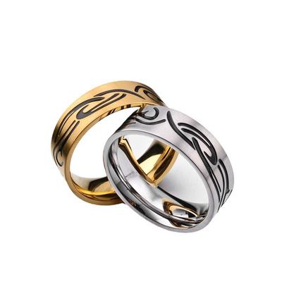 Vintage Titanstahl Ring Chinesischer Stil Herrenring Koreanische Version Herren Schmuck Chinesischer Stil Neuer Artikel