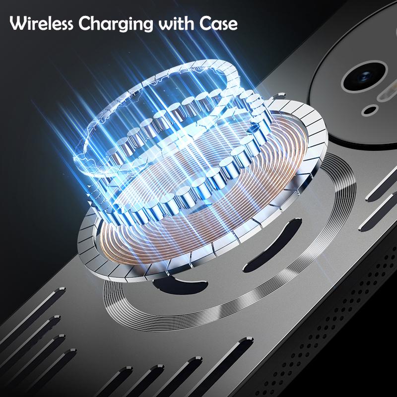 Hard Metal Heat Dissipation Magnetic Wireless Charging Cover For Huawei Mate 70 60 50 40 Pro Cool Protective Back Case