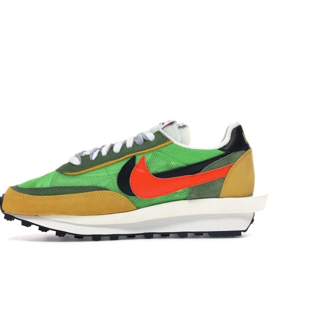 Zapatillas unisex sacai x Nike LDWaffle Green Gusto Negro-Varsity-Maíz-Naranja Seguridad BV0073-300
