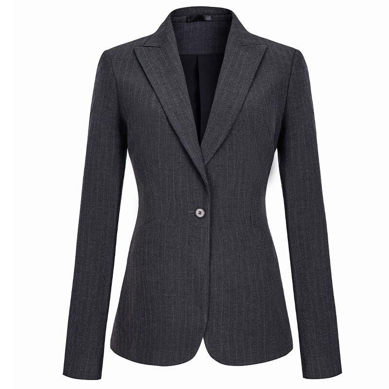 Troylman Unisex Slim Fit Dark Stripe Business Suit Set
