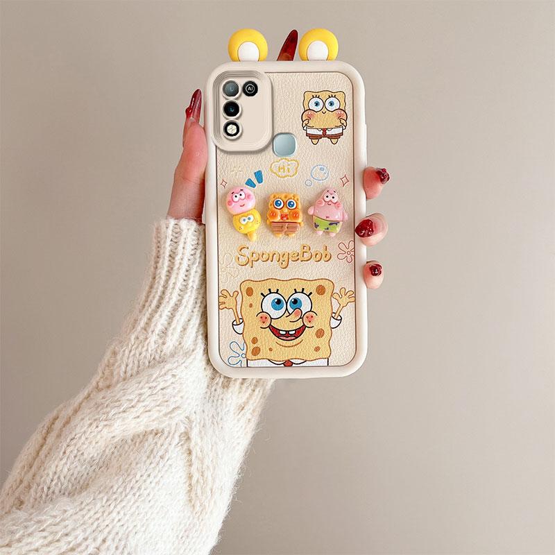 KEYSION Cute Ear 3D Cartoon Case for Infinix Hot 11 Play with Bracelet Soft Silicone Shockproof Phone Cover for Infinix Hot 10 9 Play