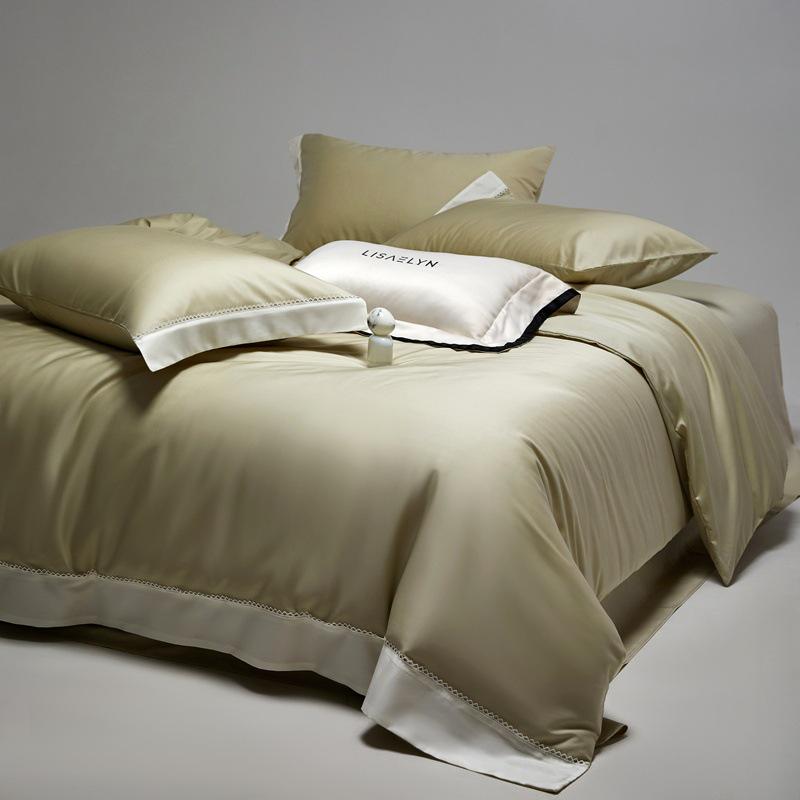 Luxury 200s Lenzing Tencel Bedding Set: Skin-Friendly Bed Sheets, Silk Smooth Duvet Cover, Bare Sleep Bed Skirt.
