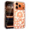 Japan and South Korea popular small daisy transparent mobile phone case magnetic wireless charging compatible with Apple 17PRO anti-drop protective
