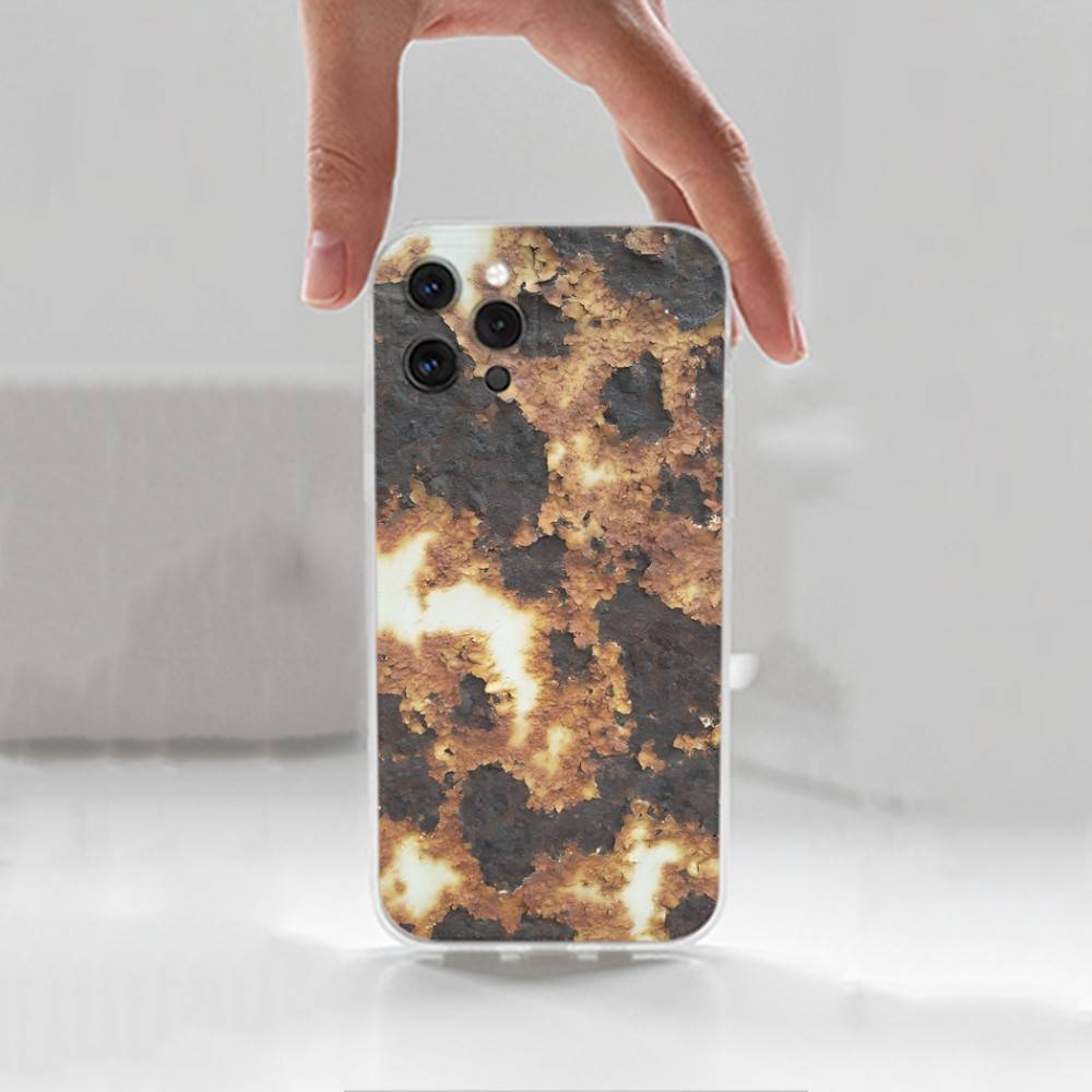 

Rusty Retro Style Industrial Case For iPhone 16,15,14,17,13,12,11 Plus,Pro,Max,XR,XS,X,7,8 Plus,SE,Mini,Transparent,Silicone iPhone12PROMAX