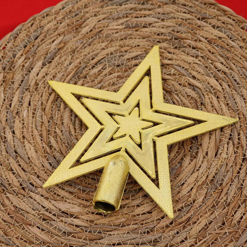 In Stock: Electroplated Five-Pointed Star Christmas Tree Topper Decoration