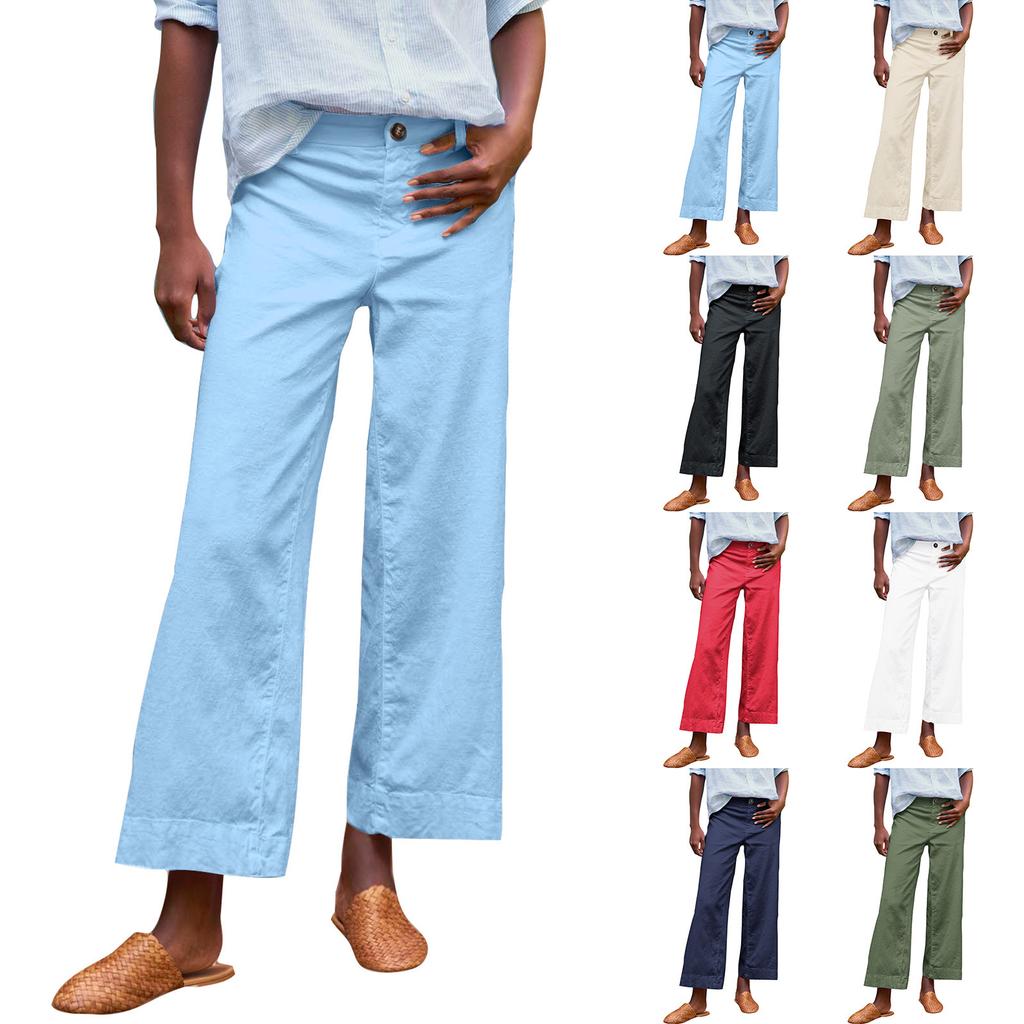 Women's High Waist Wide Leg Pants In Multiple Colors