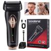 Solimpia Dual-Blade Electric Shaver with Pop-Up Trimmer - USB Fast Charging & Low-Noise Motor for Close Shaves