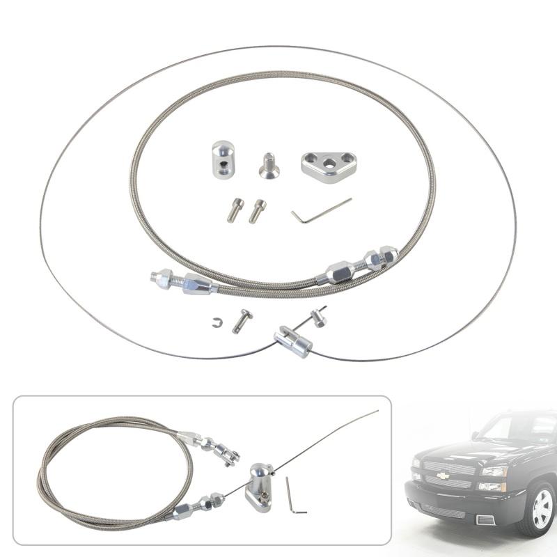 36'' Throttle Cable For Chevy Chevrolet LS1 Swap Conversion Stainless 4.8L 5.3L 6.0L 5.7L Engine 1999-2007 Silver