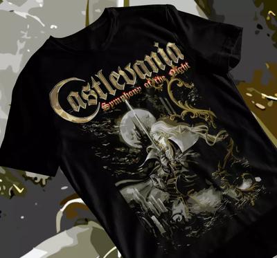 100% бавовна ТОПИ УНІСЕКС ФУТБОЛКИ ЧОЛОВІЧІ ЖІНОЧІ Футболка Castlevania, Castlevania, футболка castlevania, аніме футболка, М'яка футболка