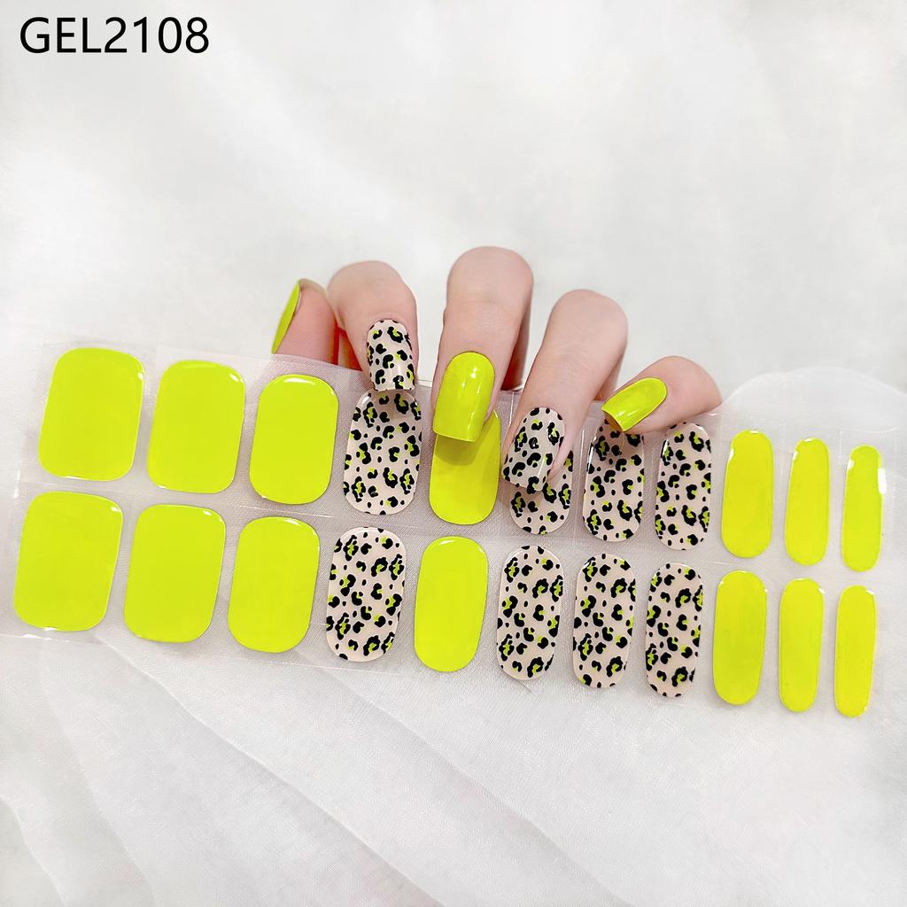 Custom Logo Semi Cured Gel Nail Sticker Waterproof Full Cover Gel Nail Wraps