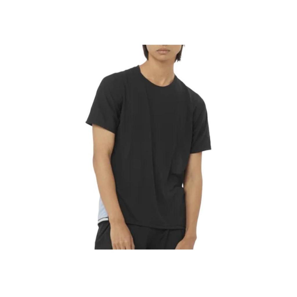 Salomon Color Block Slim Fit Crew Neck T-Shirt Men Tops Black LC2423000