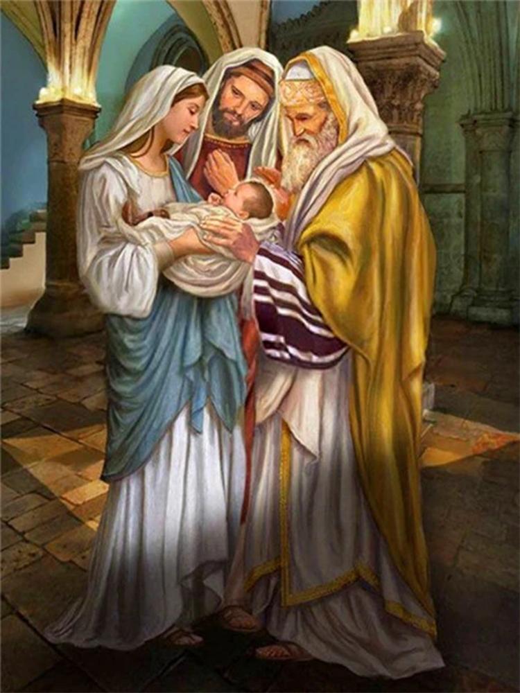 Virgin Mary and Jesus Diamond Painting 5D Diy Cross Embroidery Art Water Diamond Embroidery Religious Wall Decoration