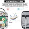Robots Lunch Bag for Women Men Reusable Insulated Leak Proof Lunch Box with Pocket for Work, Office, Picnic, Camping, Traveling