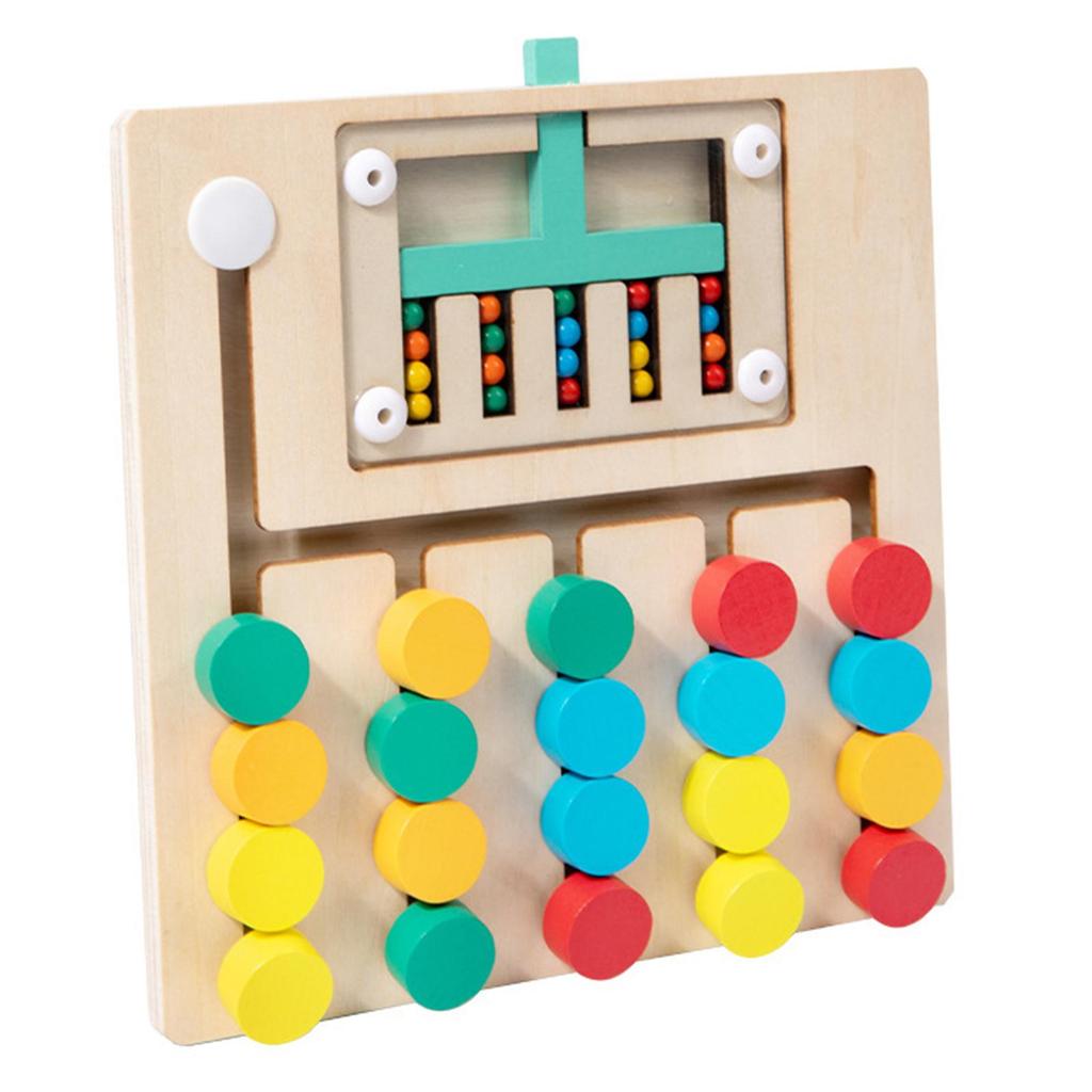 Wooden Color Matching Brain Teasers Game Activities Sorting Play Early Educational Travel Toy