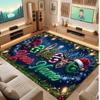 Christmas Theme Soft Crystal Velvet Rug Custom Name & Text Print Non Slip Floor Rug for Bedroom Living Room