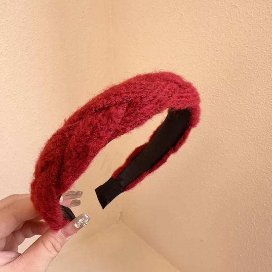 Women Hairband Retro Fabric Covered Soft Elasticn Anti-slip Head Decoration Hair Organization New Year Festive Hair Hoop Hair Accessories