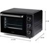 DOMO DO807GO mini elektrisk ovn - 20 L - svart - over- og undervarme - 120 min timer - 1300W