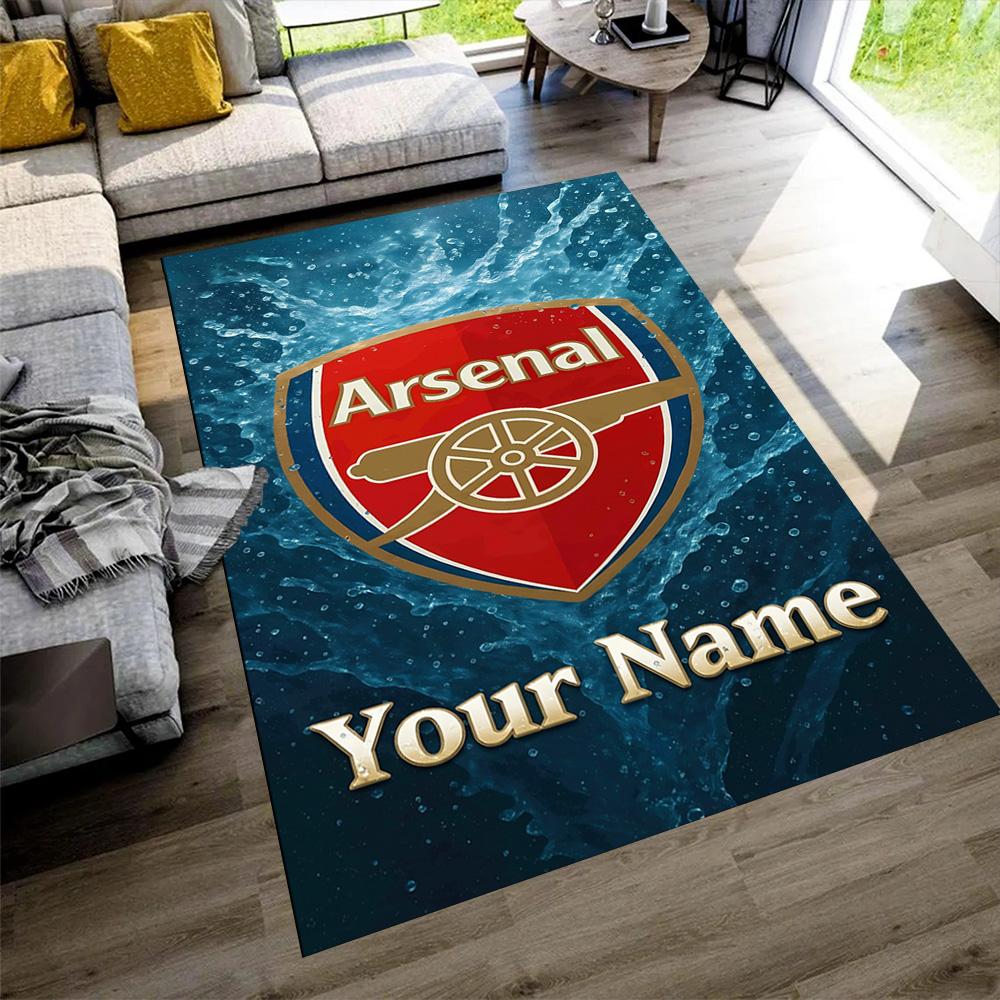 Arsenal F.c. Personalized Name Area Rug Perfect for Dormitory Dining Room Bedrooms Playrooms Antislip Carpet Decorate Offices