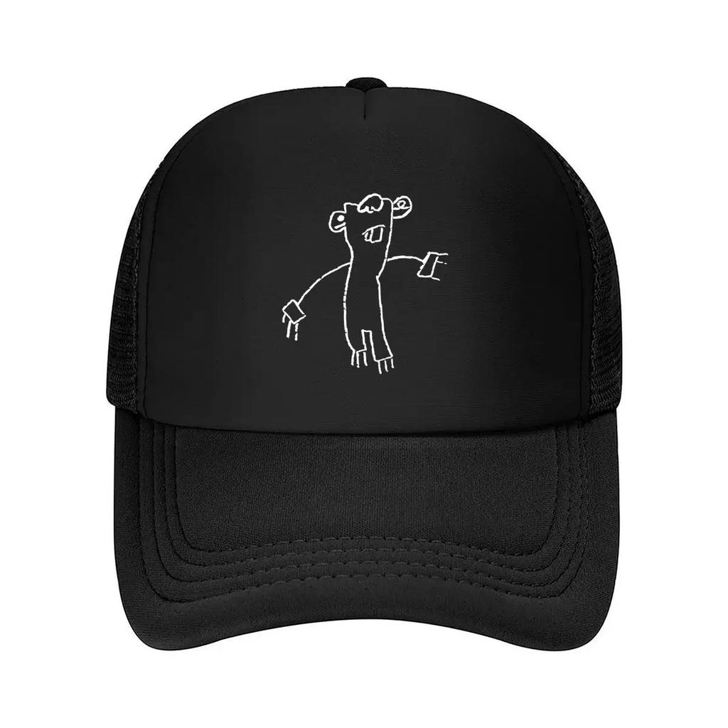 Doodle Character Playful - Inspired, Sketch Art Design Mesh Baseball Cap