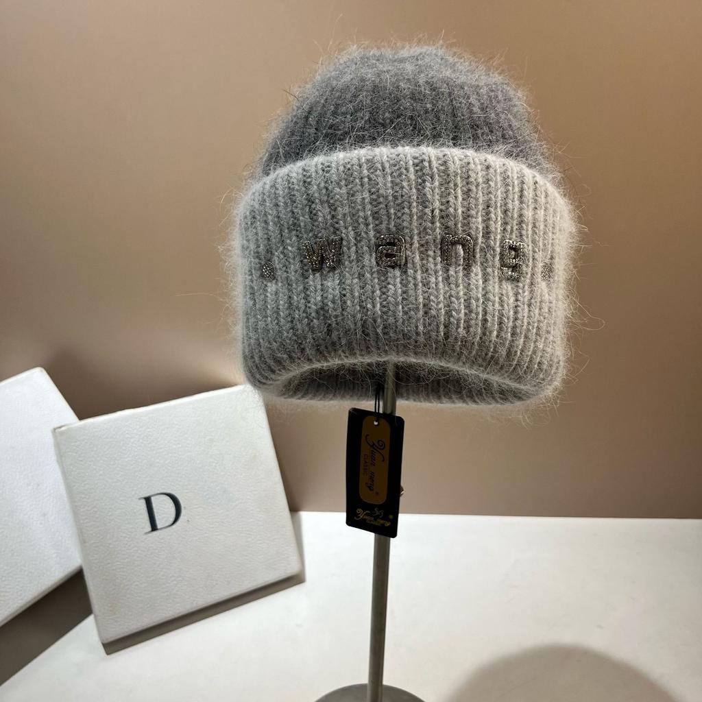 Wang Dawangdong Thickened Double-Layer Angora Rabbit Hair Knitted Hat Exported To Russia High-Quality Thermal Ear Protection Hat