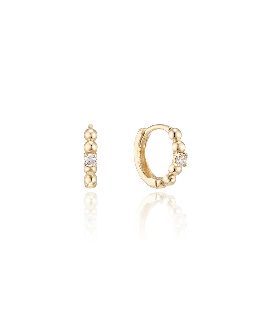 Lloyd Ball Point 10K Gold One-Touch Hoop Earrings Lotp1001T
