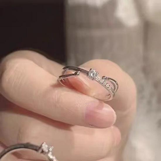 Открытое регулируемое роскошное кольцо с цветком камелии Open Adjustable