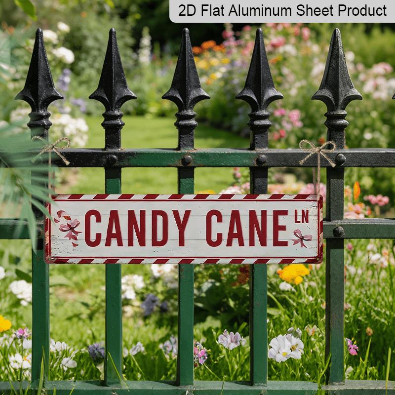 1 Stück, 2D Flach, Retro Schild, ZUCKERSTANGE Schild, Lustiges Textschild, Lustiges Rechteckiges Aluminium Dekoschild, (15.7''x3.9''), Einzigartige Weihnachtsdekorationen
