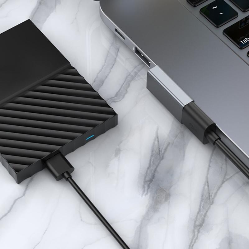 USB 3.0 Male to Female 90 Degree Right Angle Extension Adapter USB Connector Data Sync Extension for Laptop PC USB Fan