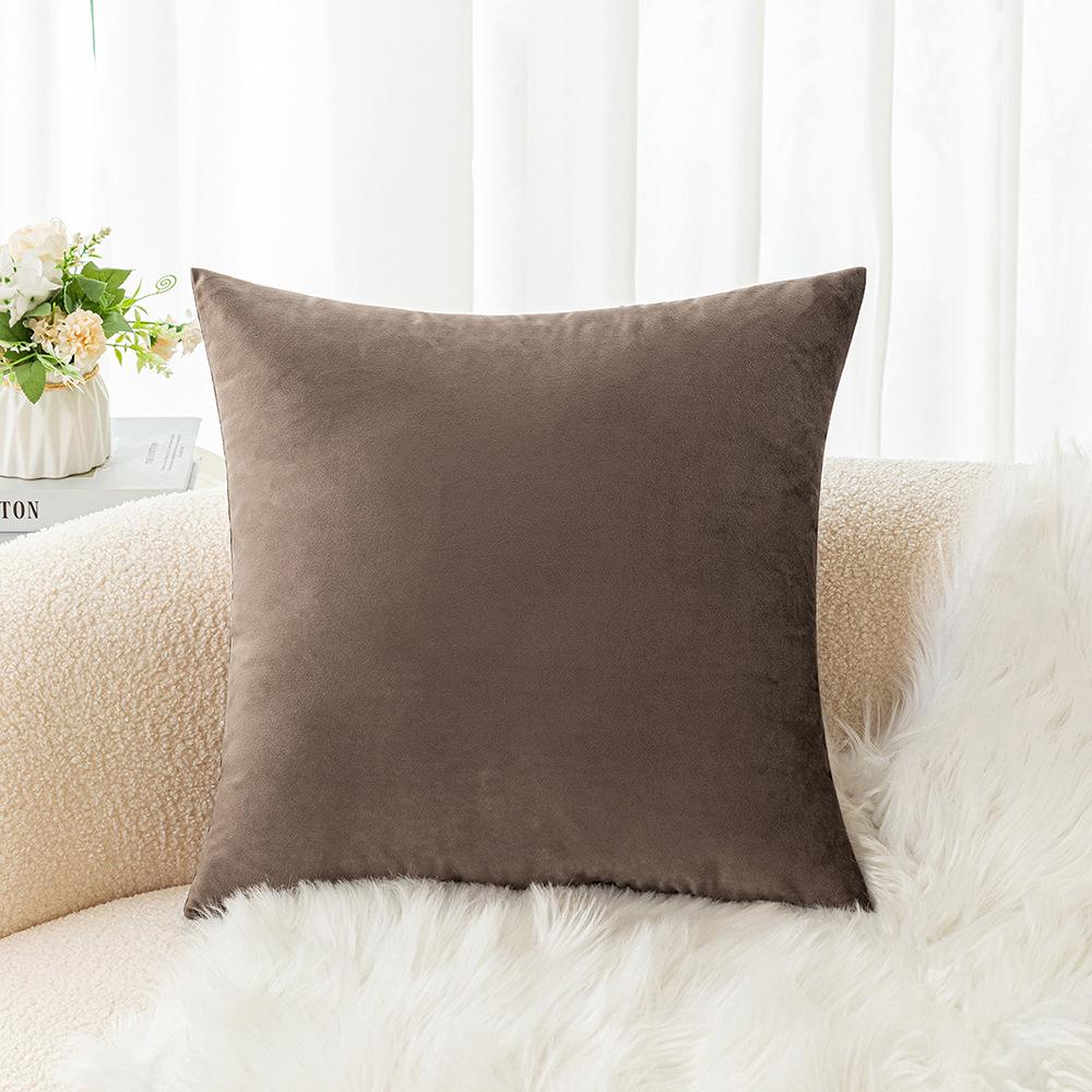Velvet Pillow Sofa Cushion Solid Color Bedside Backrest Home Fabric Living Room Plush Pillow Ins Style
