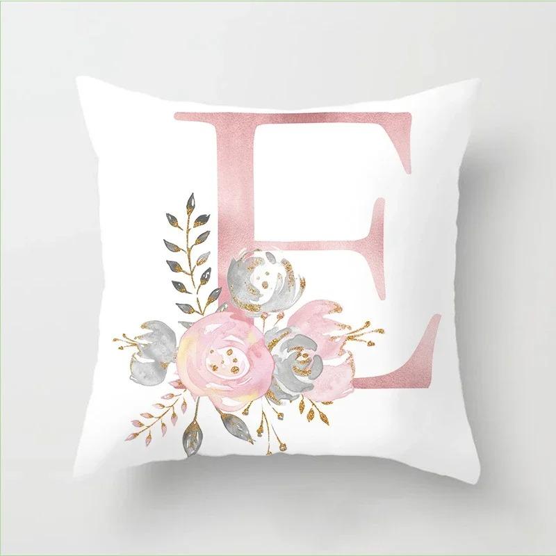 Pink Letter Printed Pillow Cover Pillow Cover Sofa Cushion Decorative Pillow Cover