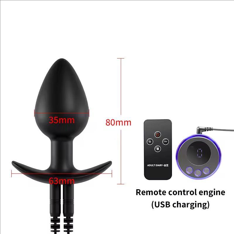 Electrical Shock Vibrator Women's Silicone Anal Plug Wireless Remote Men Prostate Massage Adult Supplies Anal Masturbate Sex Toy