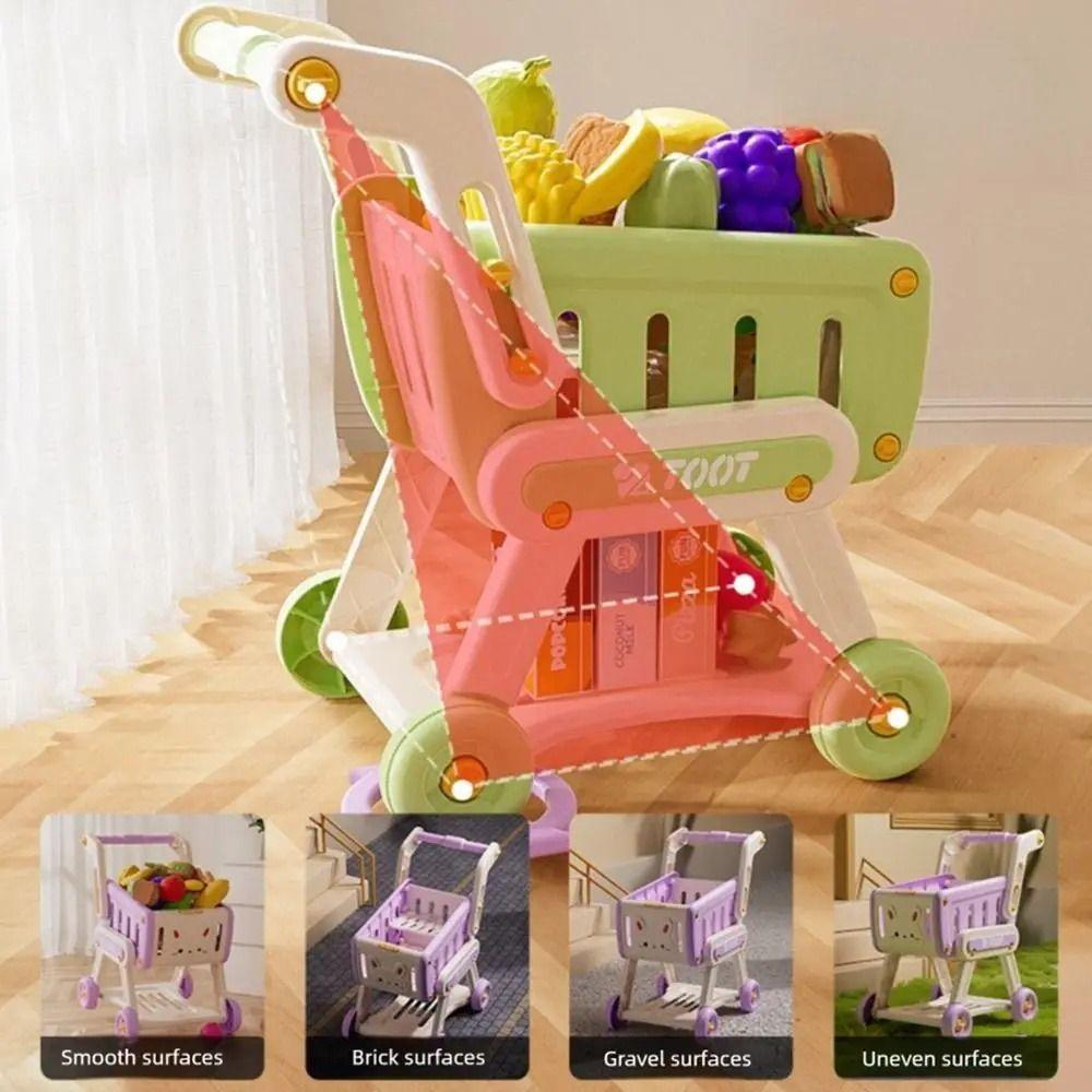 32PCS/Set Supermarket Trolley Toy Simulation Pretend Shopping Playset Toy  Indoor Play