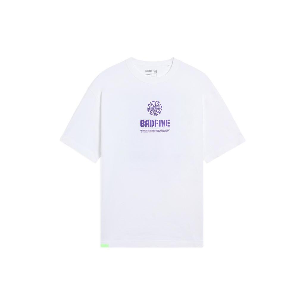 Li Ning T Shirts Men s Standard White Crew Neck Moderate Straight Fit AHSS655-2 XXL