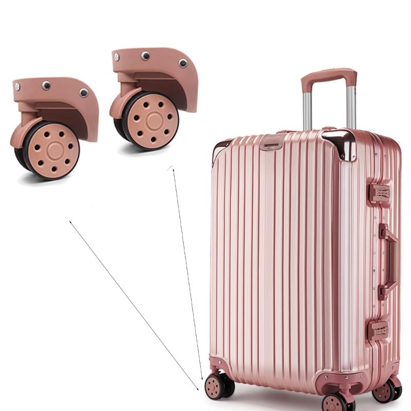 2Pcs Trolley Casters Replacement Heavy Duty Roller Wheel for Luggage Box Suitcase 360 Degree Swivel kit SilentWheel