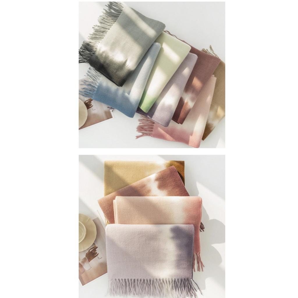 Gradient Color, Scarf, Girls, Autumn/winter, Shawl, Plush Scarf, Warm Scarf