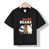 XH71 2026 Sommar Ny Bomulls T-shirt med Tryck av We Bare Bears, Rund Hals, för Barn i Åldrarna 1-16, Pojkar och Flickor