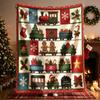 1pc Xmas Train Theme Flannel Blanket - Large Size, Soft, Lightweight And Warm, Suitable for All Seasons - Perfect for Bed, Sofa, Office, Camping And T