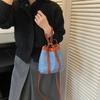 Portable Denim Tote Bag Women's Shoulder Underarm Bucket Bag