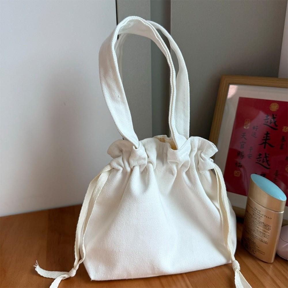 Solid Color Drawstring Storage Bag Large Capacity Portable Toiletry Bag Fashion Cosmetic Bag  Women