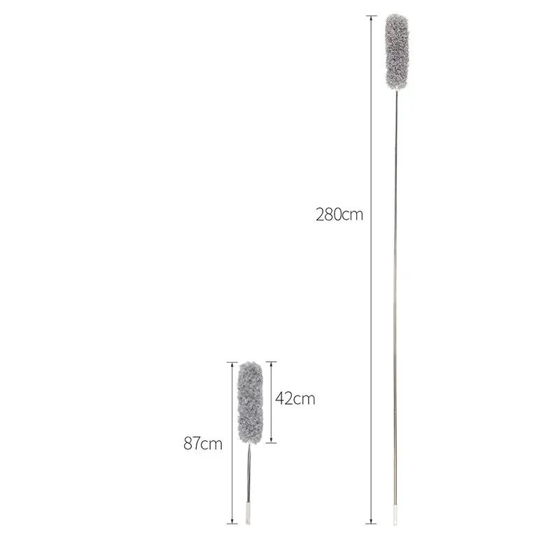 Grey Microfiber Duster Extendable Duster Cleaner Brush Telescopic Catcher Mites Gap Dust Removal Dusters Home Cleaning Tools