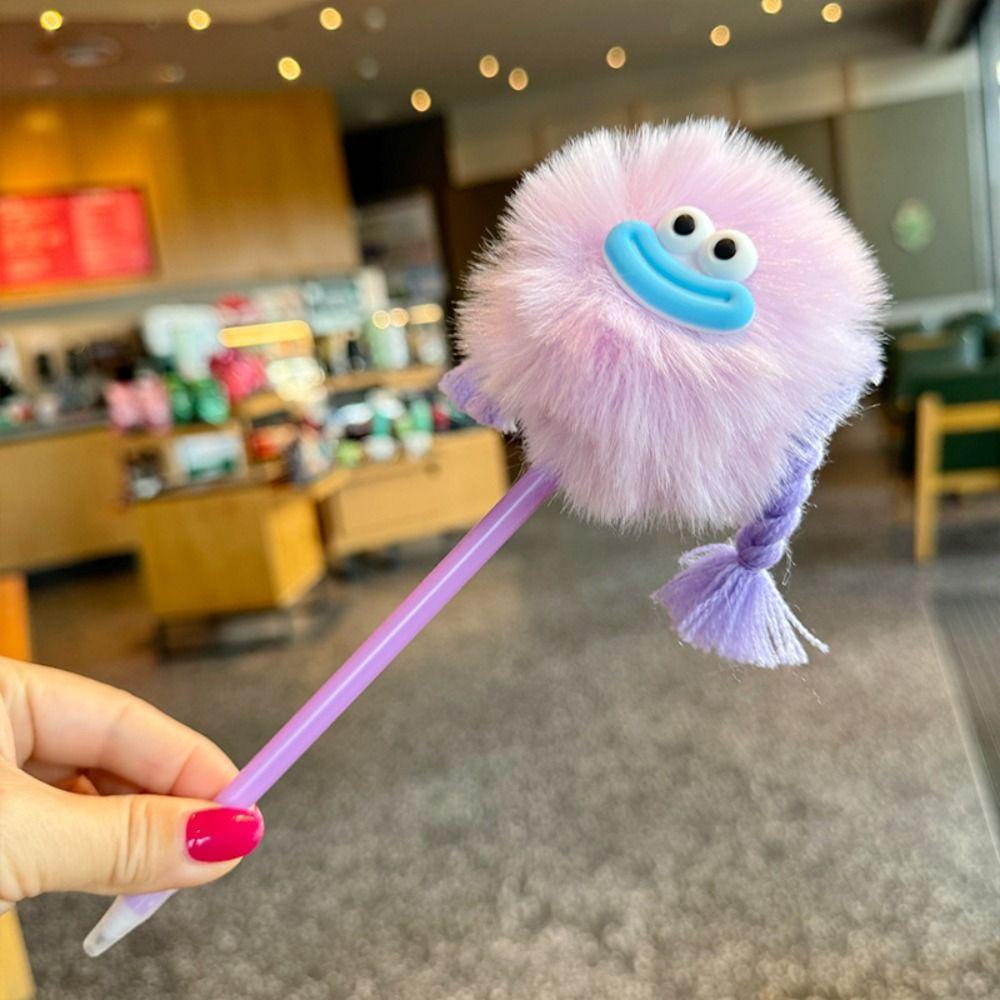 Ugly Braided Doll Children's Plush Pen Iridescence Student Neutral Gel Pen  School