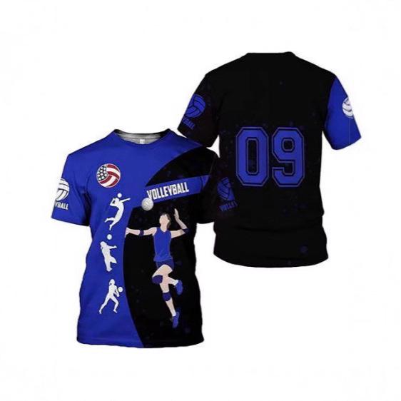 New USA Volleyball Jersey T-Shirt Men's T-Shirt Short Sleeve Sports Quick Dry Top Summer Breathable T-Shirt Clothing