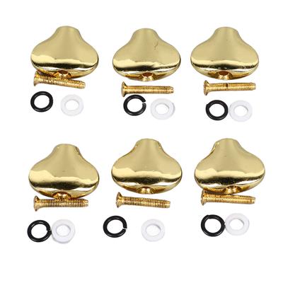 6 Stück Gitarrenmechanik-Knopf Exquisite Fischschwanzform Bequemer Griff Metall Stimmwirbelkopf